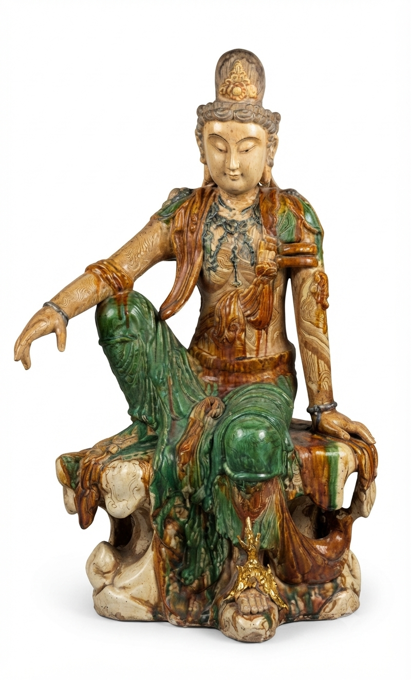삼채 수월관음보살상 (三彩 水月觀音菩薩像)
