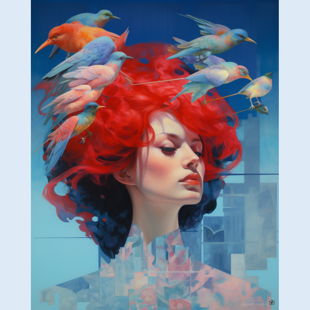 woman with bird #6