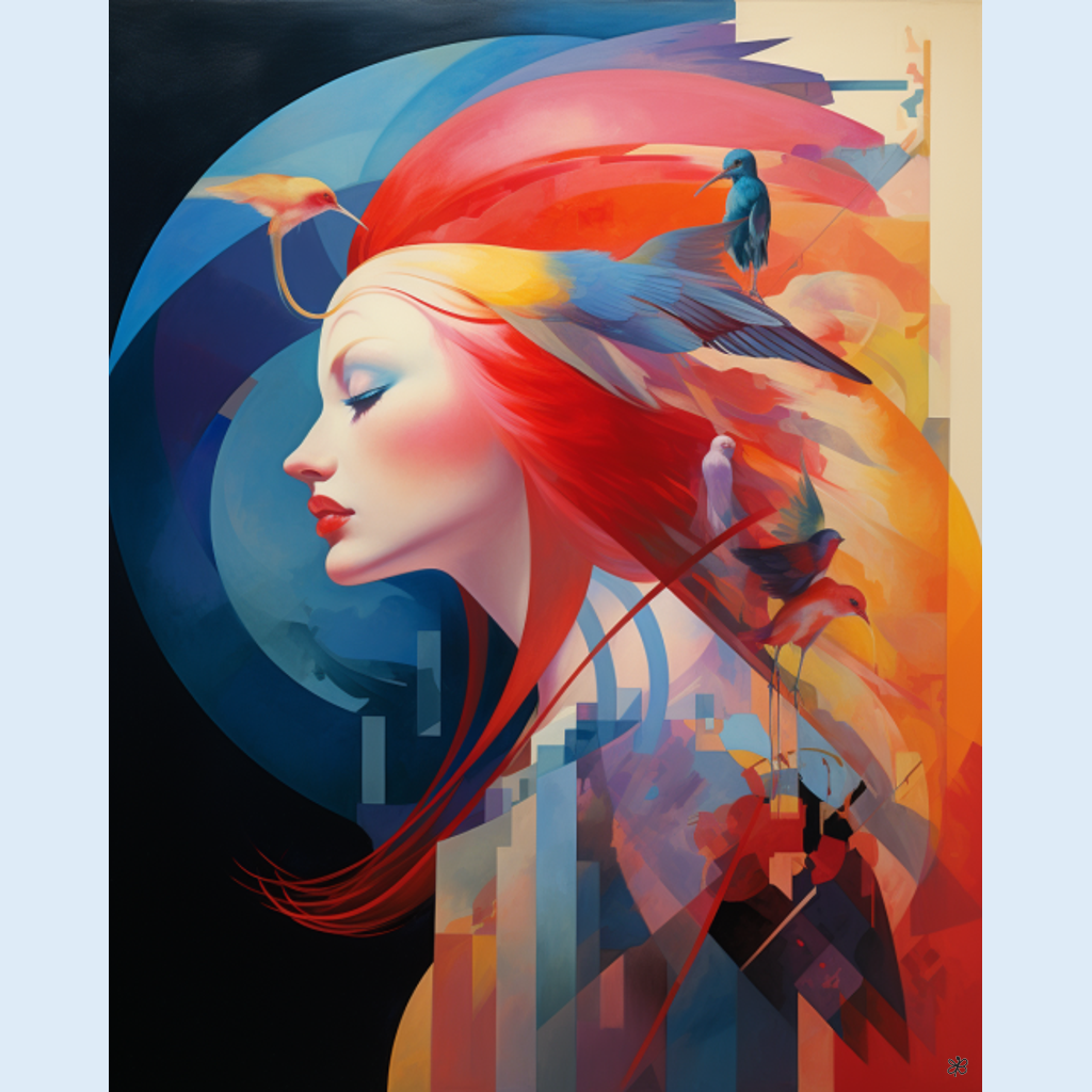 woman with bird #3
