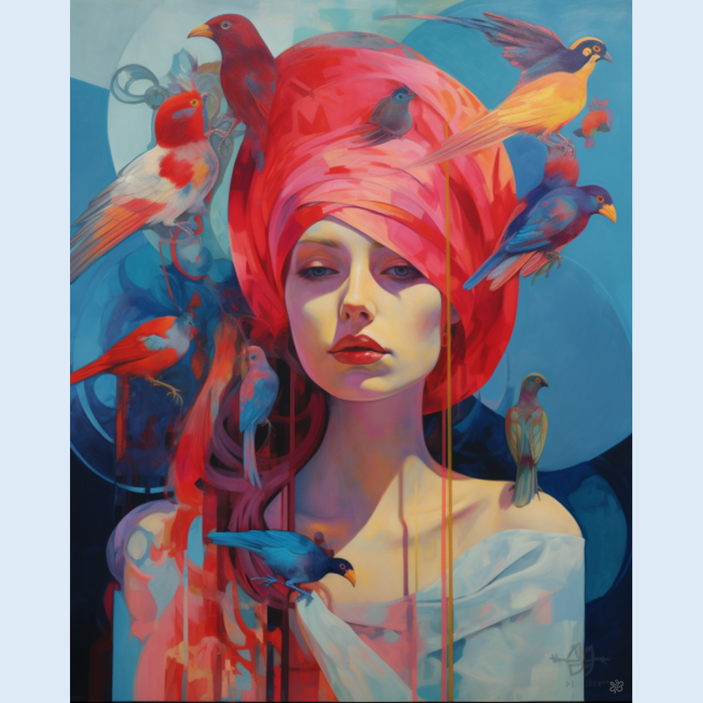 woman with bird #15