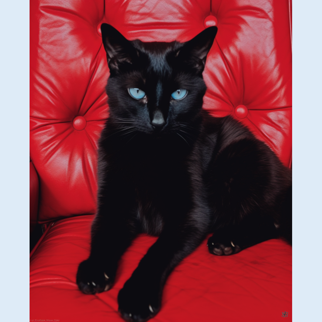 black cat red couch #5