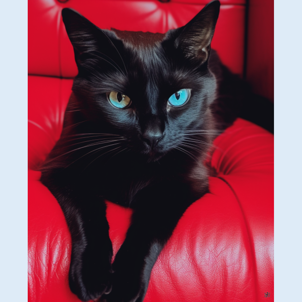 black cat red couch #8