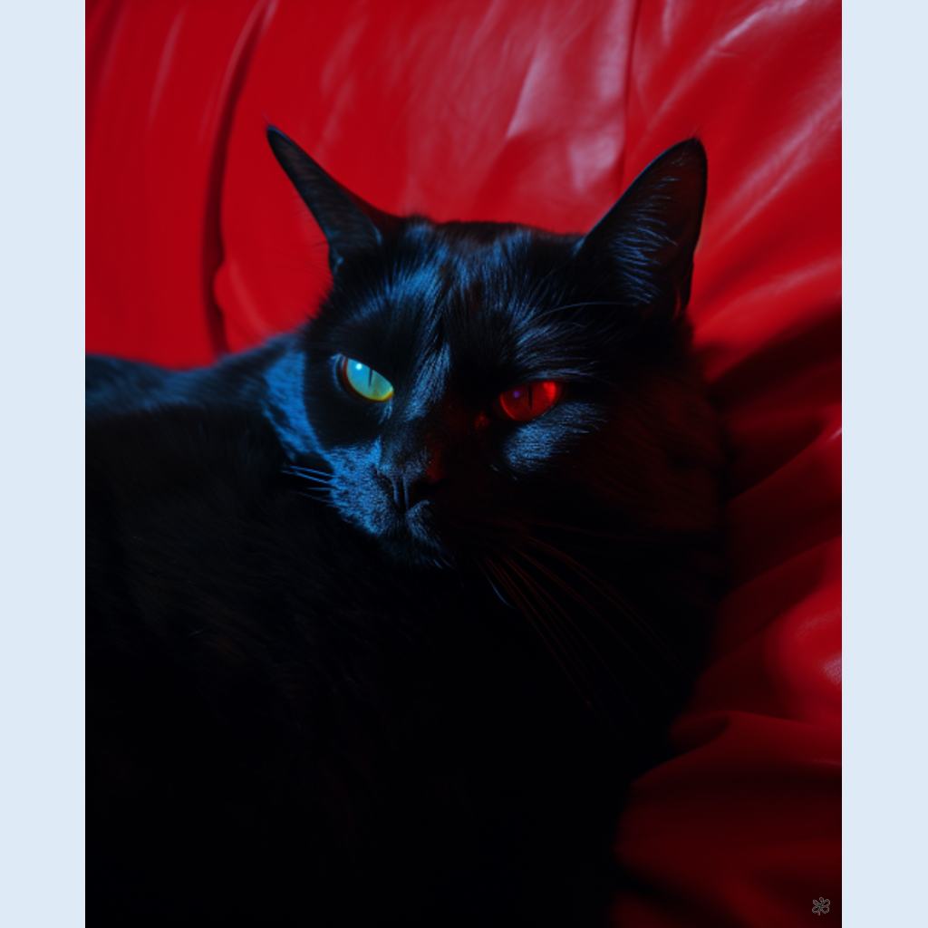 black cat red couch #9