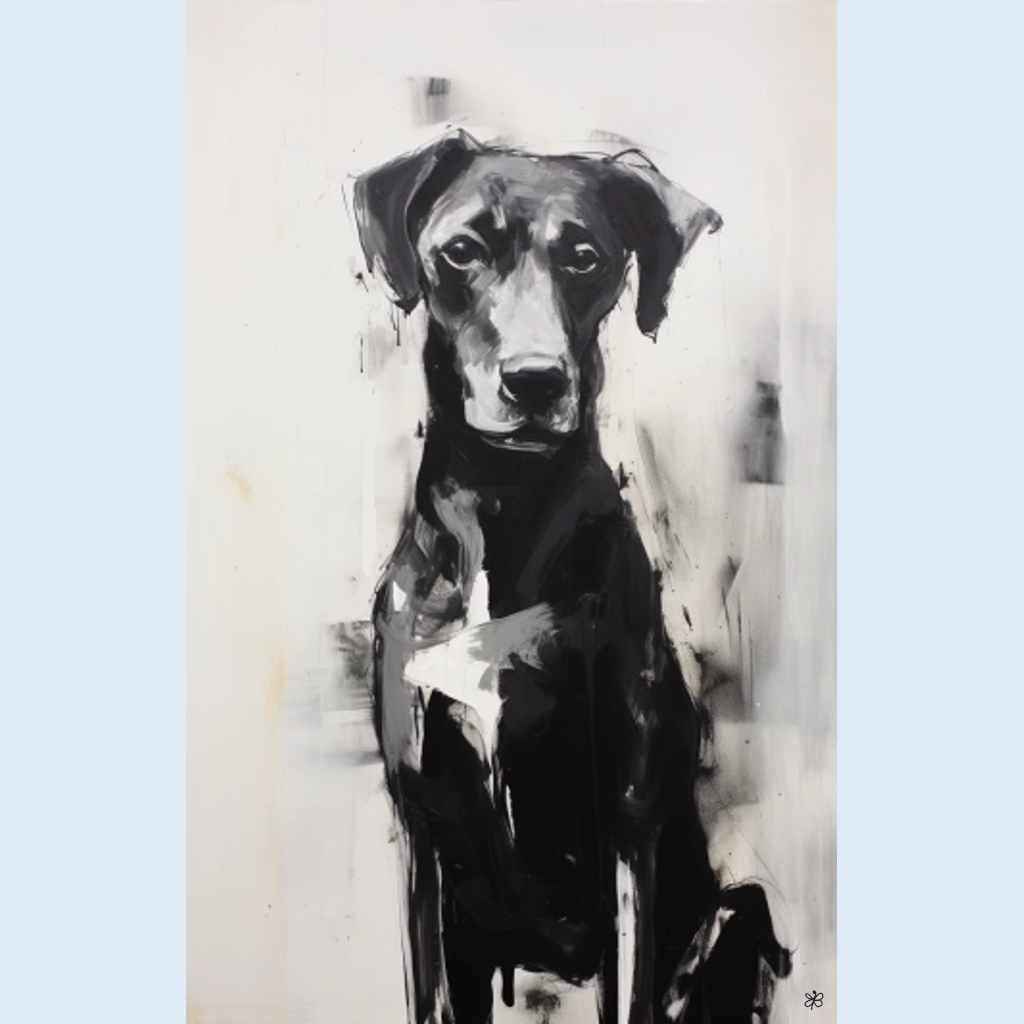 black and white dog #3