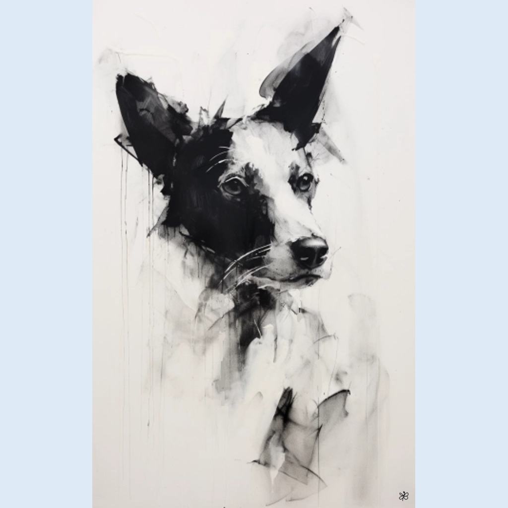black and white dog #10