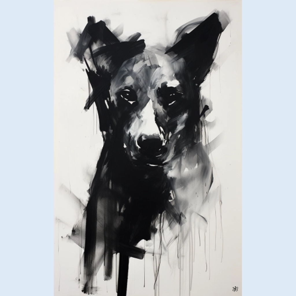 black and white dog #8