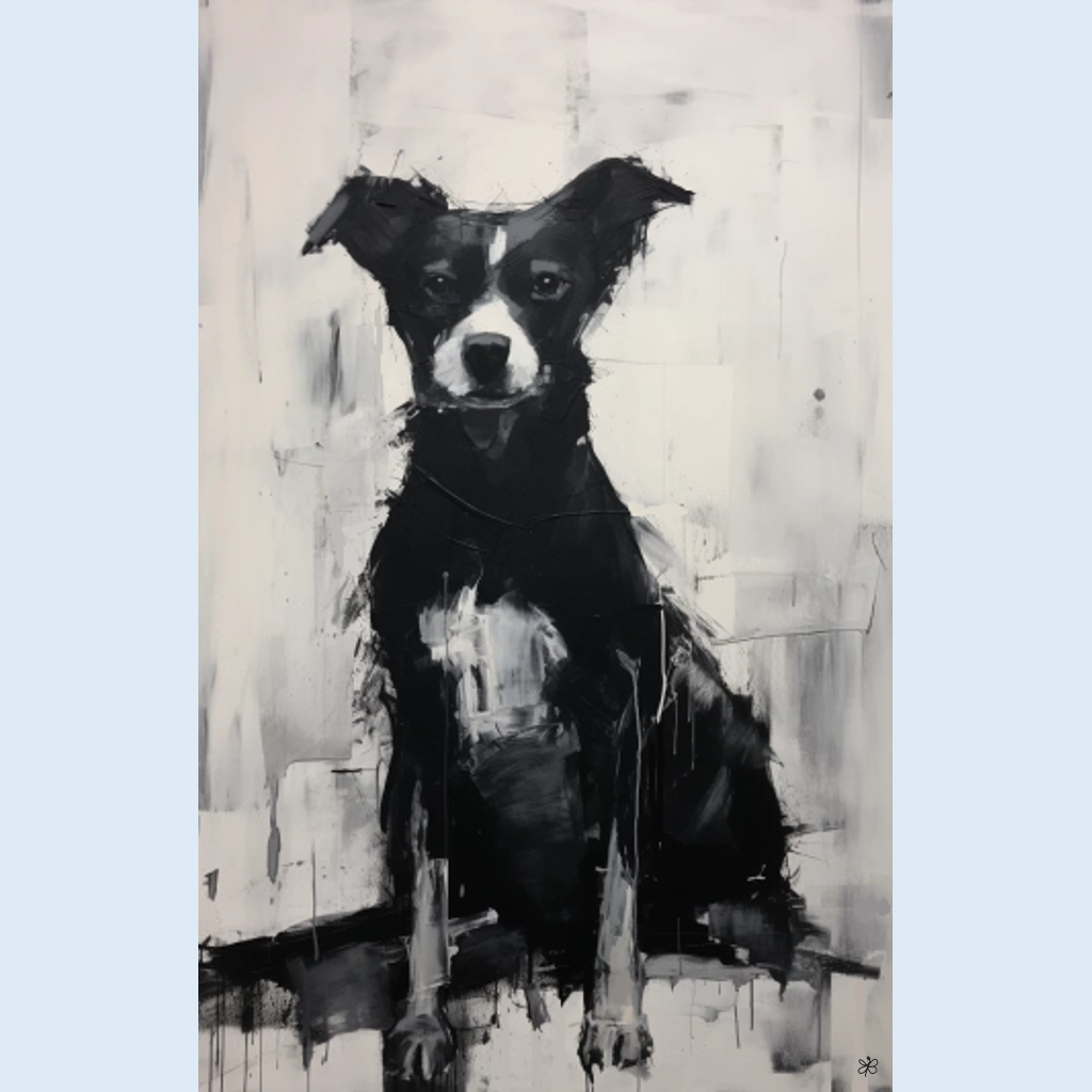 black and white dog #16