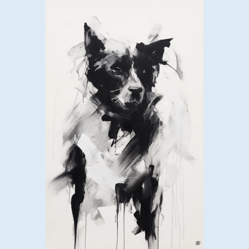 black and white dog #15