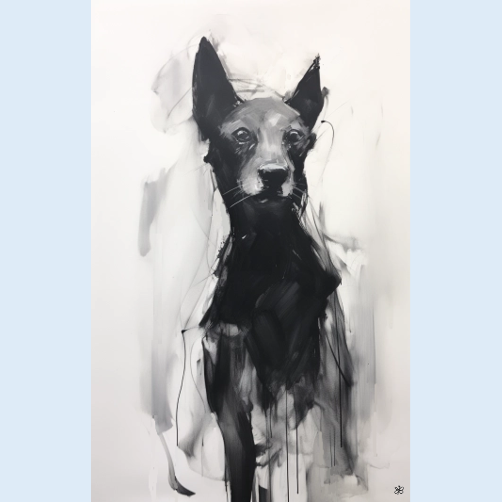 black and white dog #14