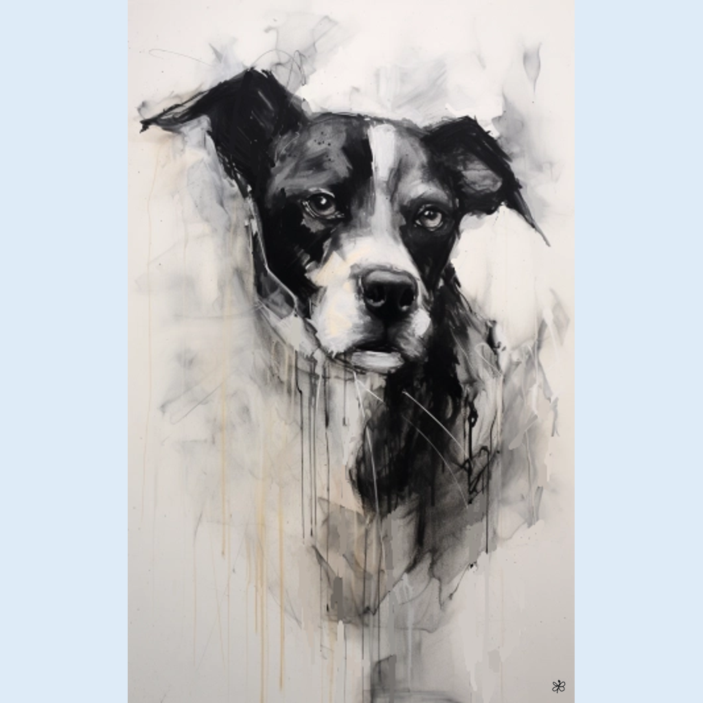 black and white dog #13