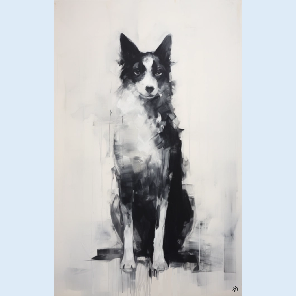 black and white dog #12