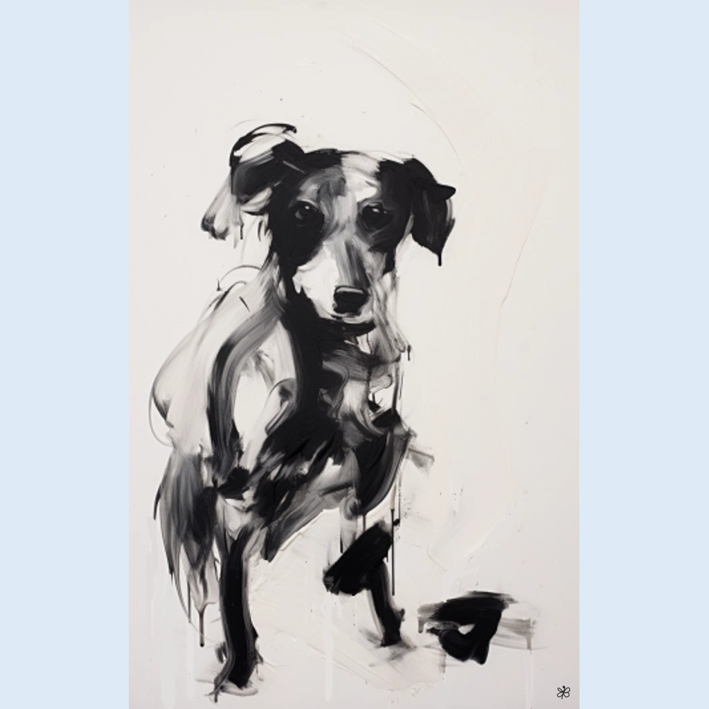 black and white dog #7