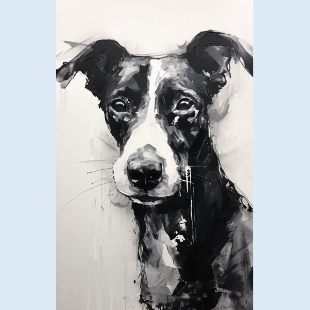 black and white dog #4