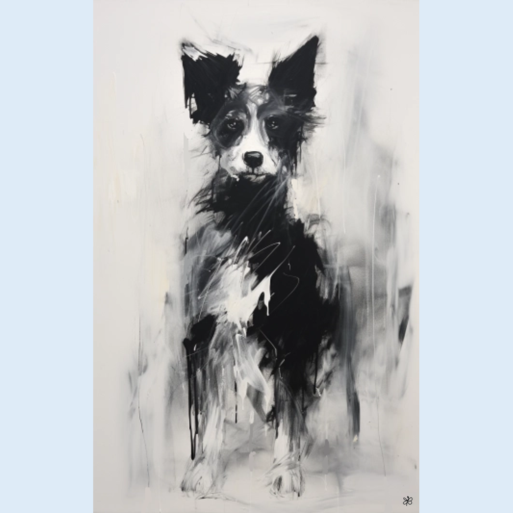 black and white dog #17