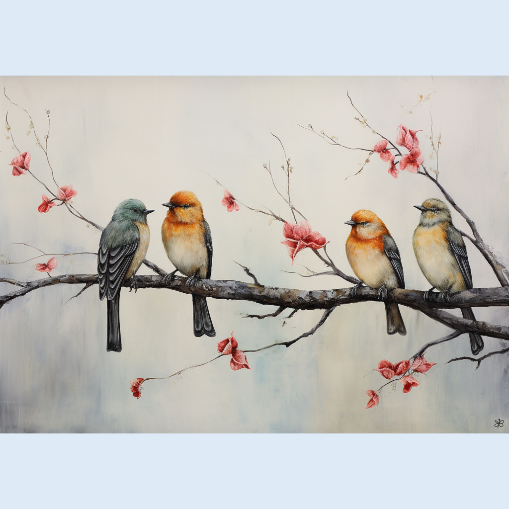 birds on branch #4
