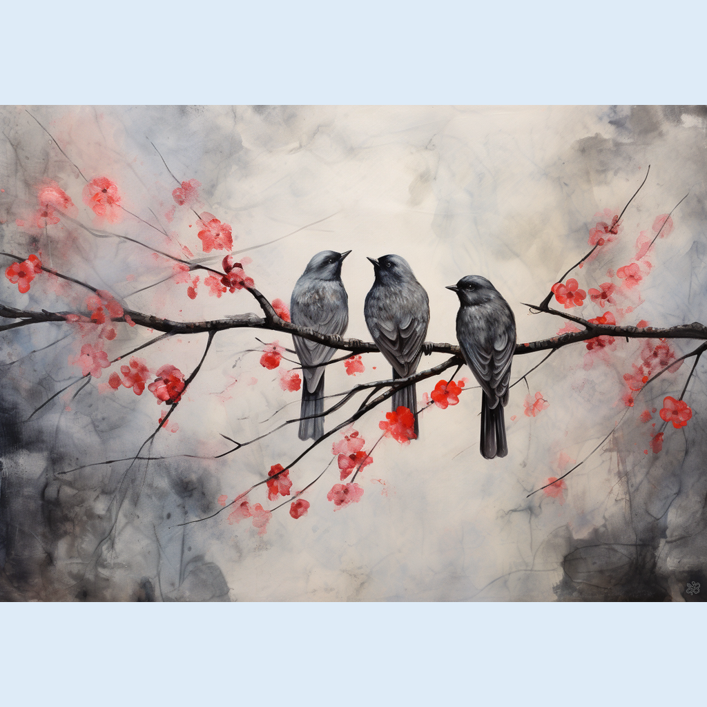 birds on branch #6