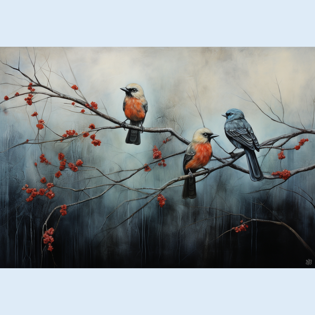 birds on branch #7