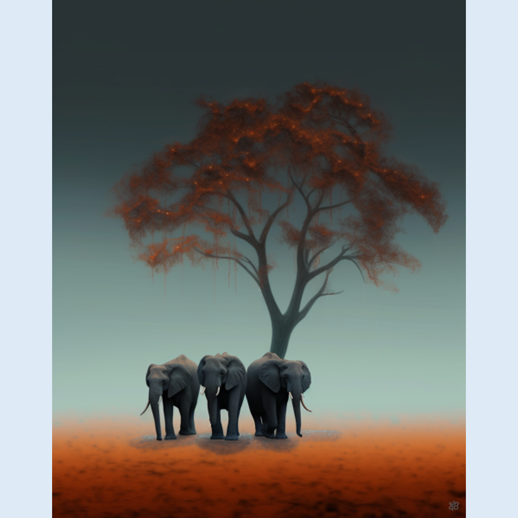 elephants orange tree #5