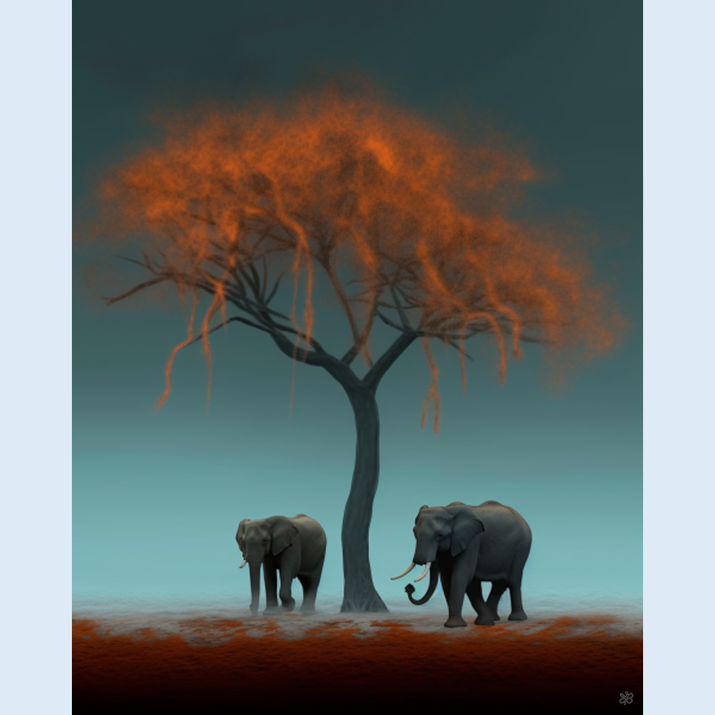 elephants orange tree #8