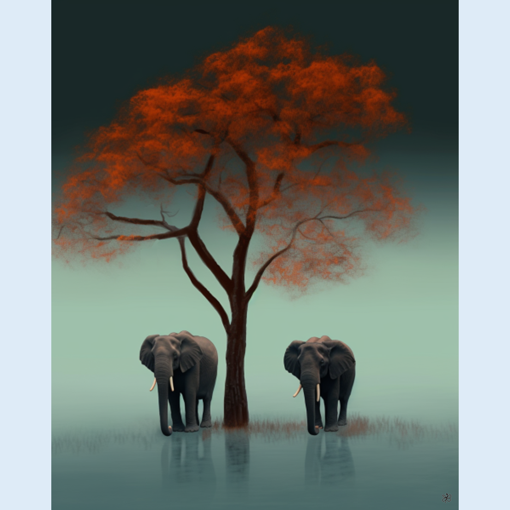 elephants orange tree #7
