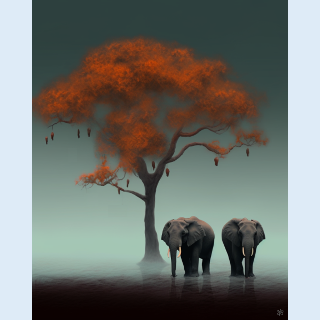 elephants orange tree #11