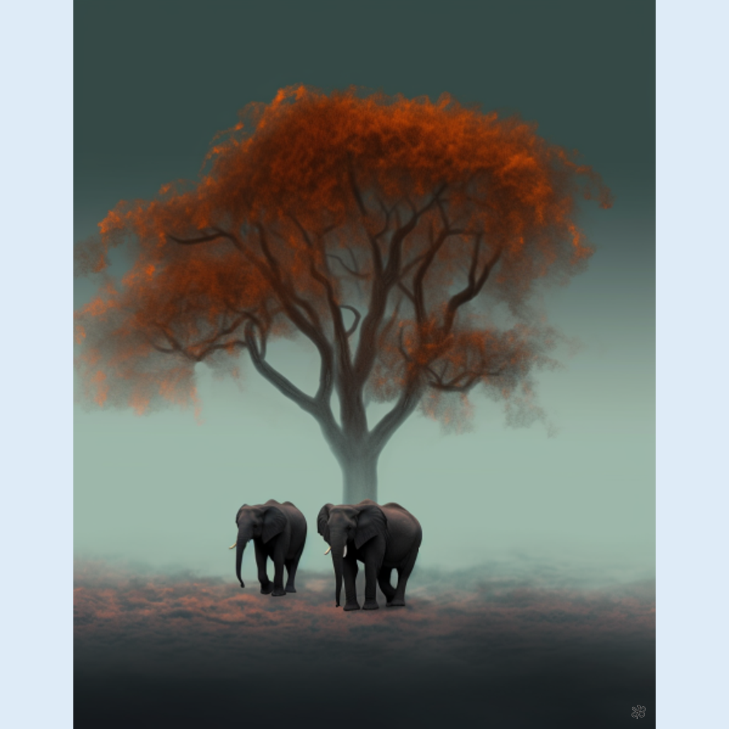 elephants orange tree #10