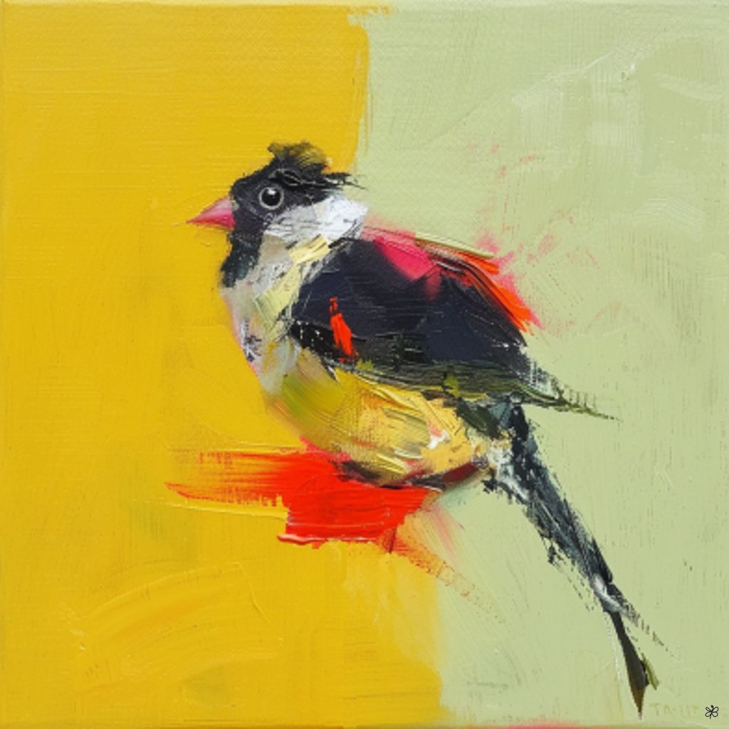 bird on abstract #10