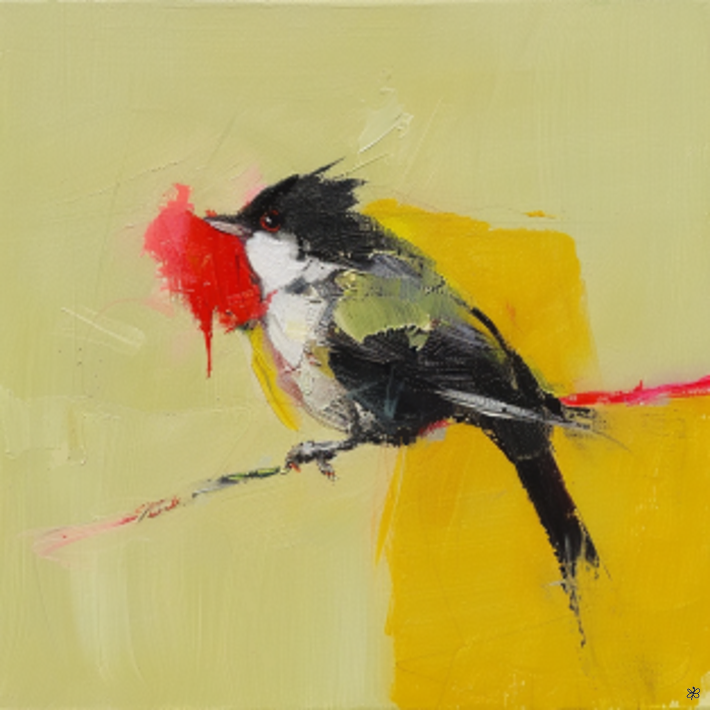 bird on abstract #4