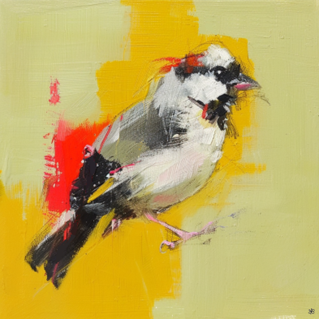 bird on abstract #11