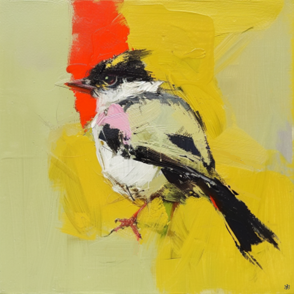bird on abstract #9