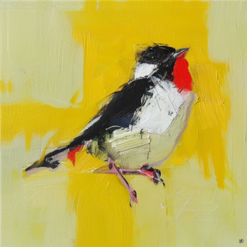 bird on abstract #6