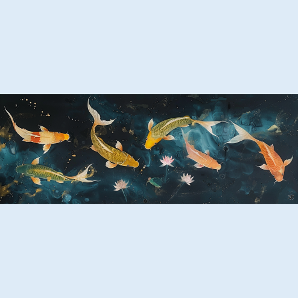 koi fish in lotus #7