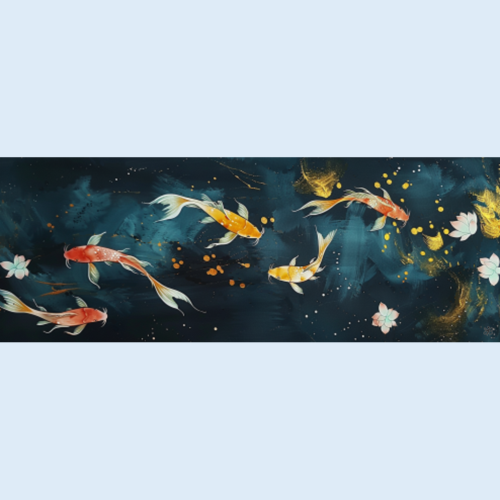 koi fish in lotus #4