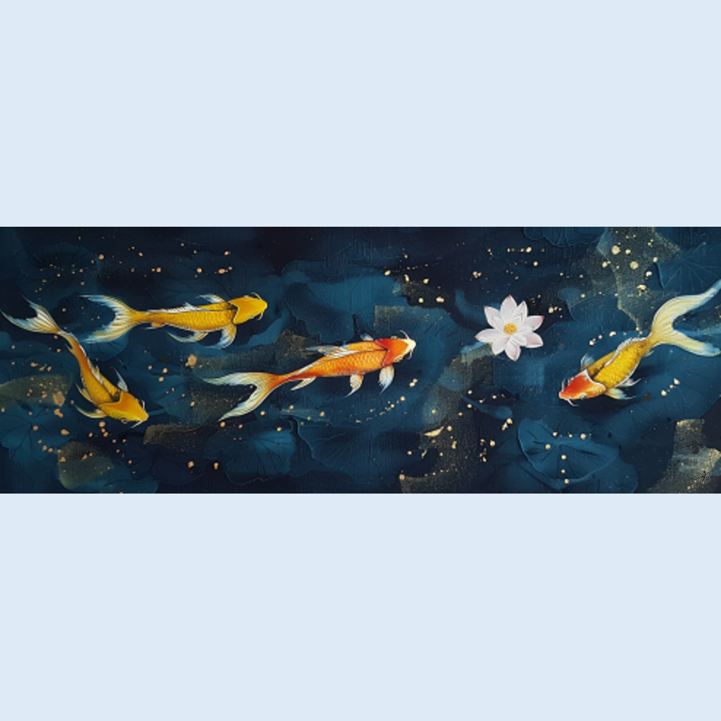 koi fish in lotus #5