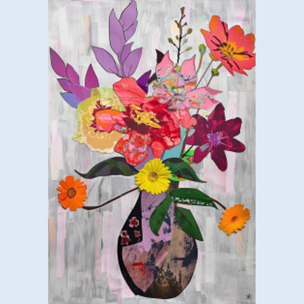 flowers vase collage #12