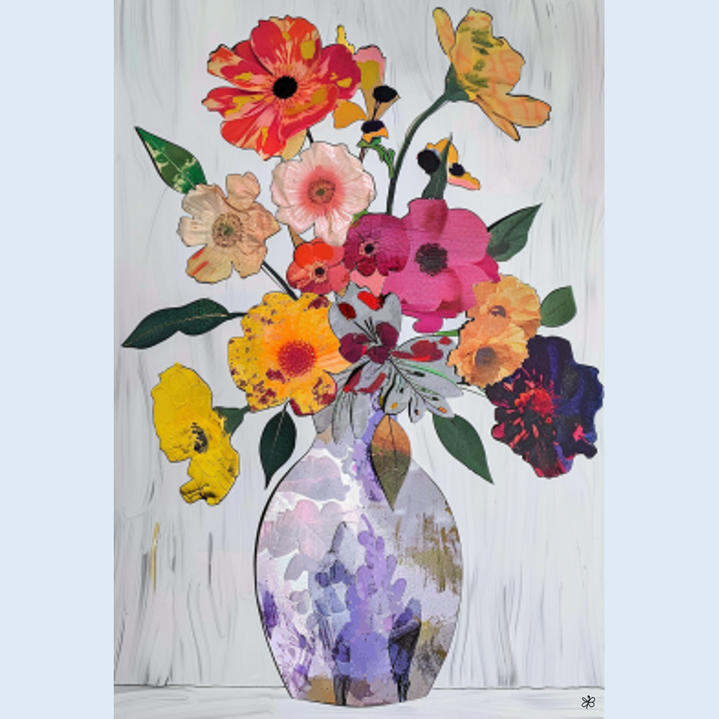 flowers vase collage #3