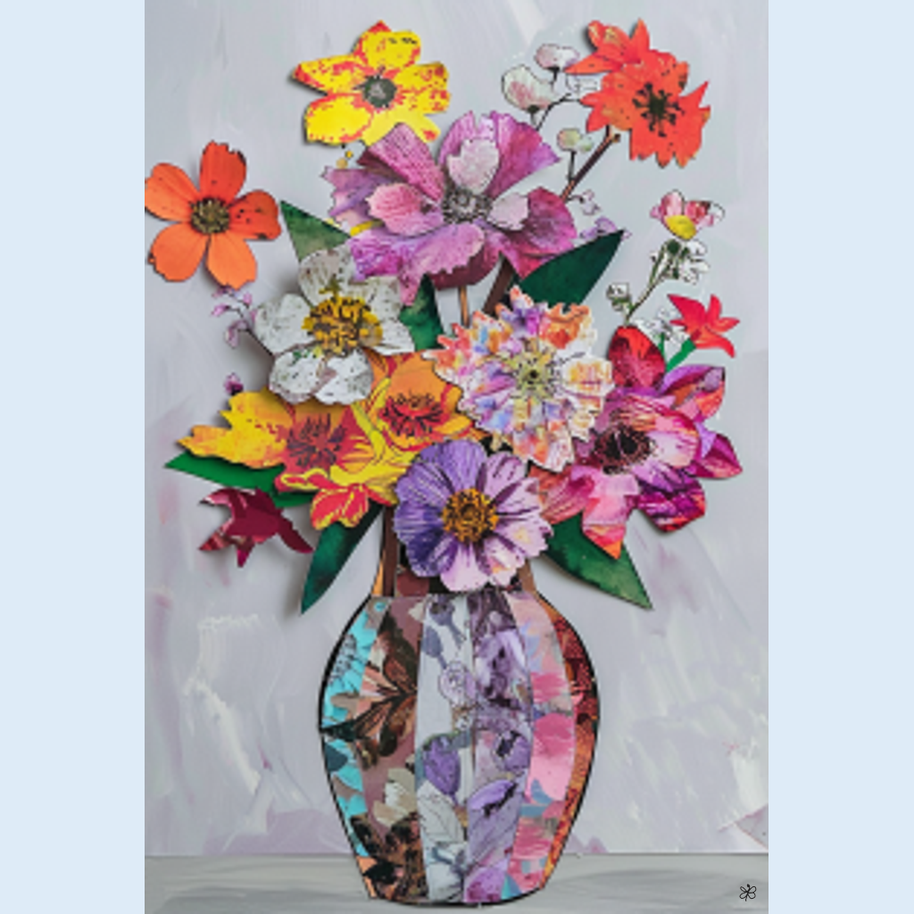 flowers vase collage #11