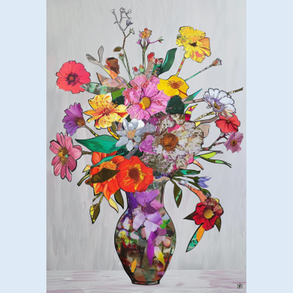 flowers vase collage #4