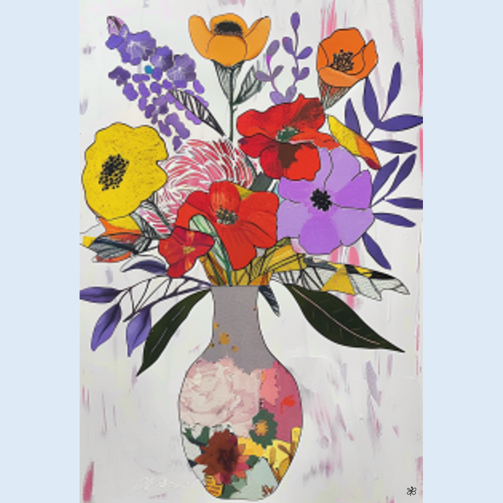 flowers vase collage #8