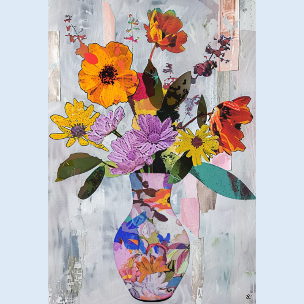flowers vase collage #5