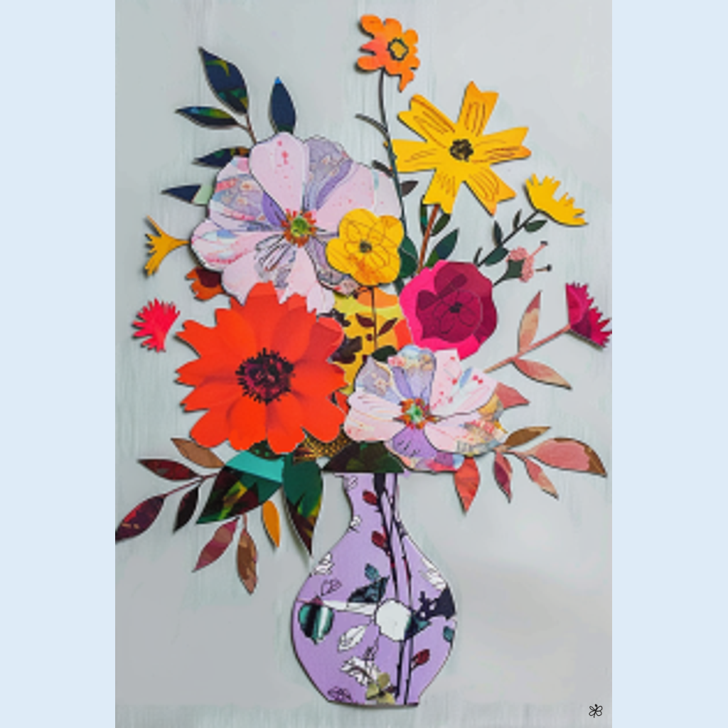 flowers vase collage #6