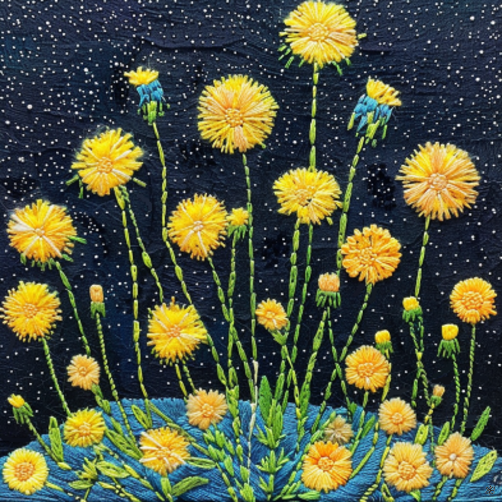 dandelions yellow #7