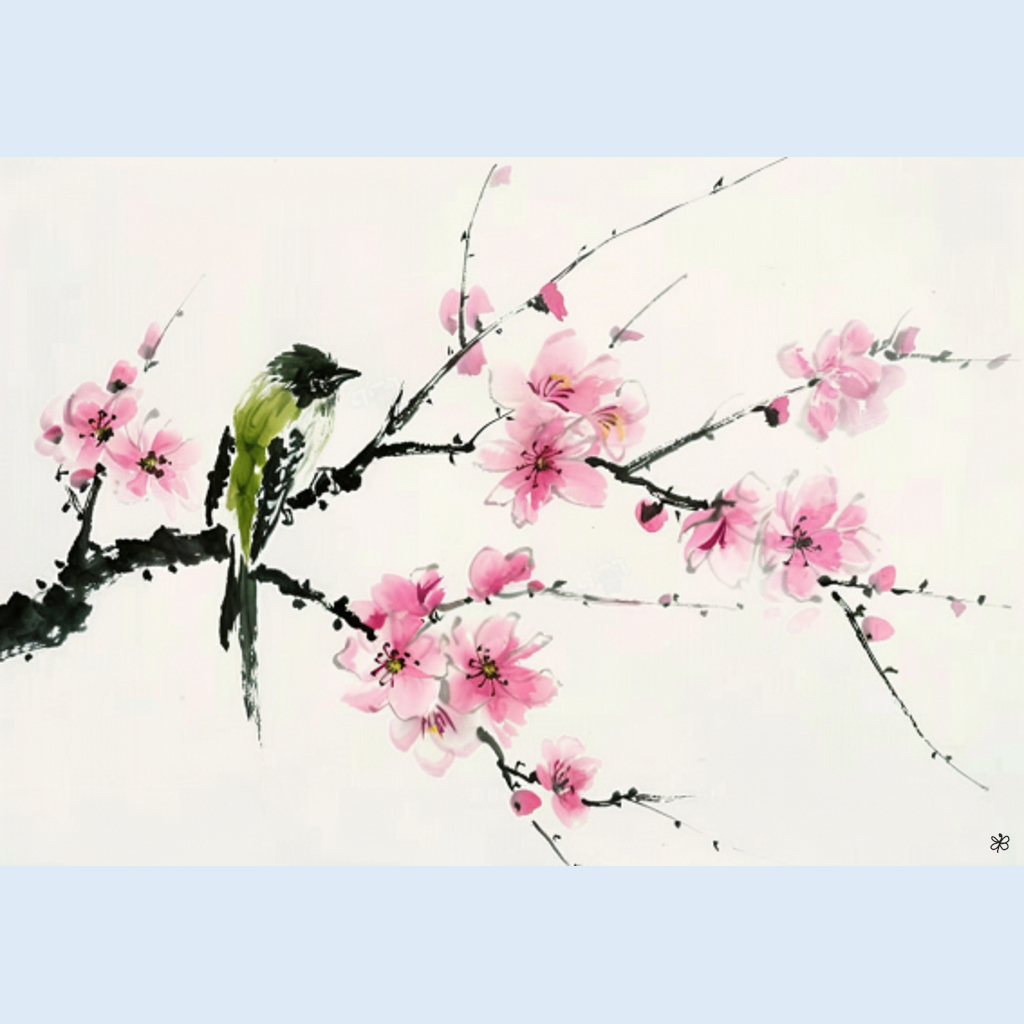 peach and bird #2