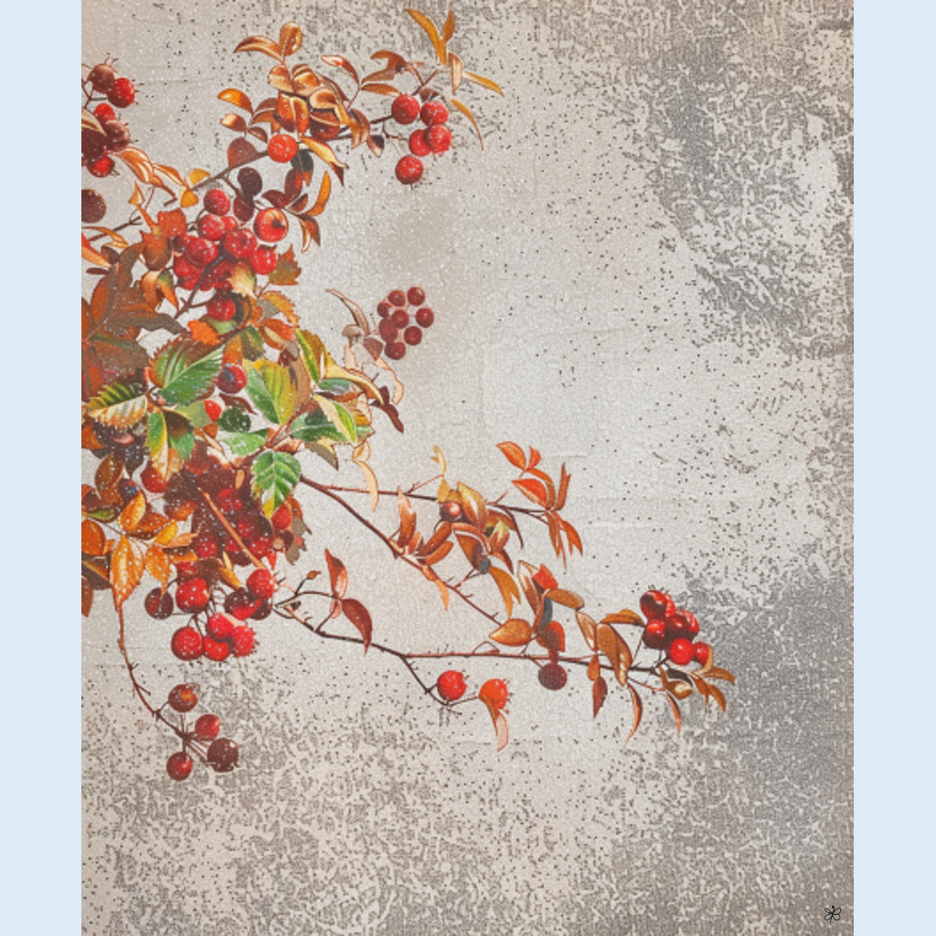 wild berries on wall #7