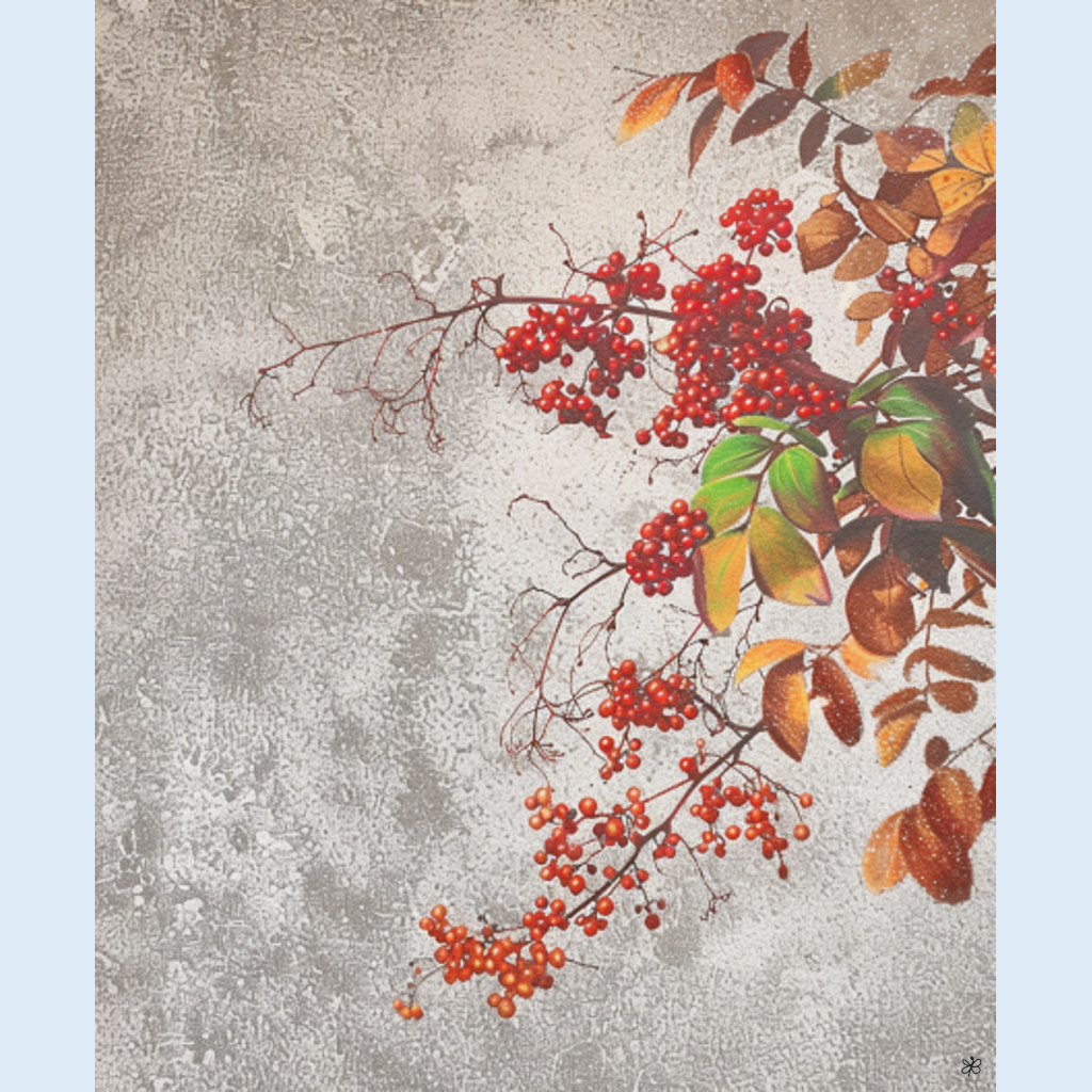 wild berries on wall #5