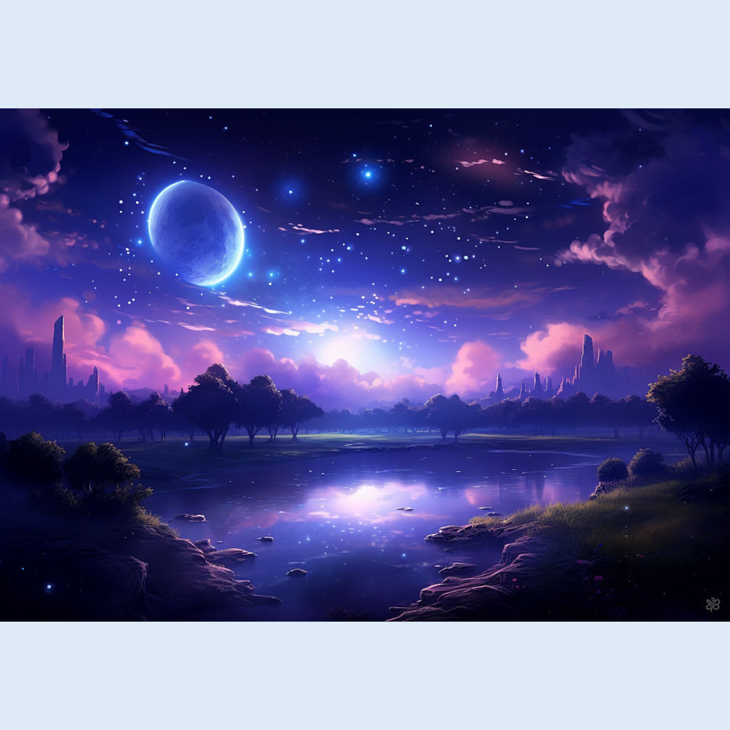 blue moon and stars #4