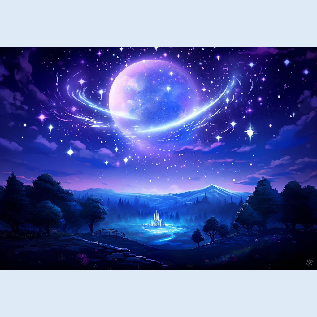 blue moon and stars #2