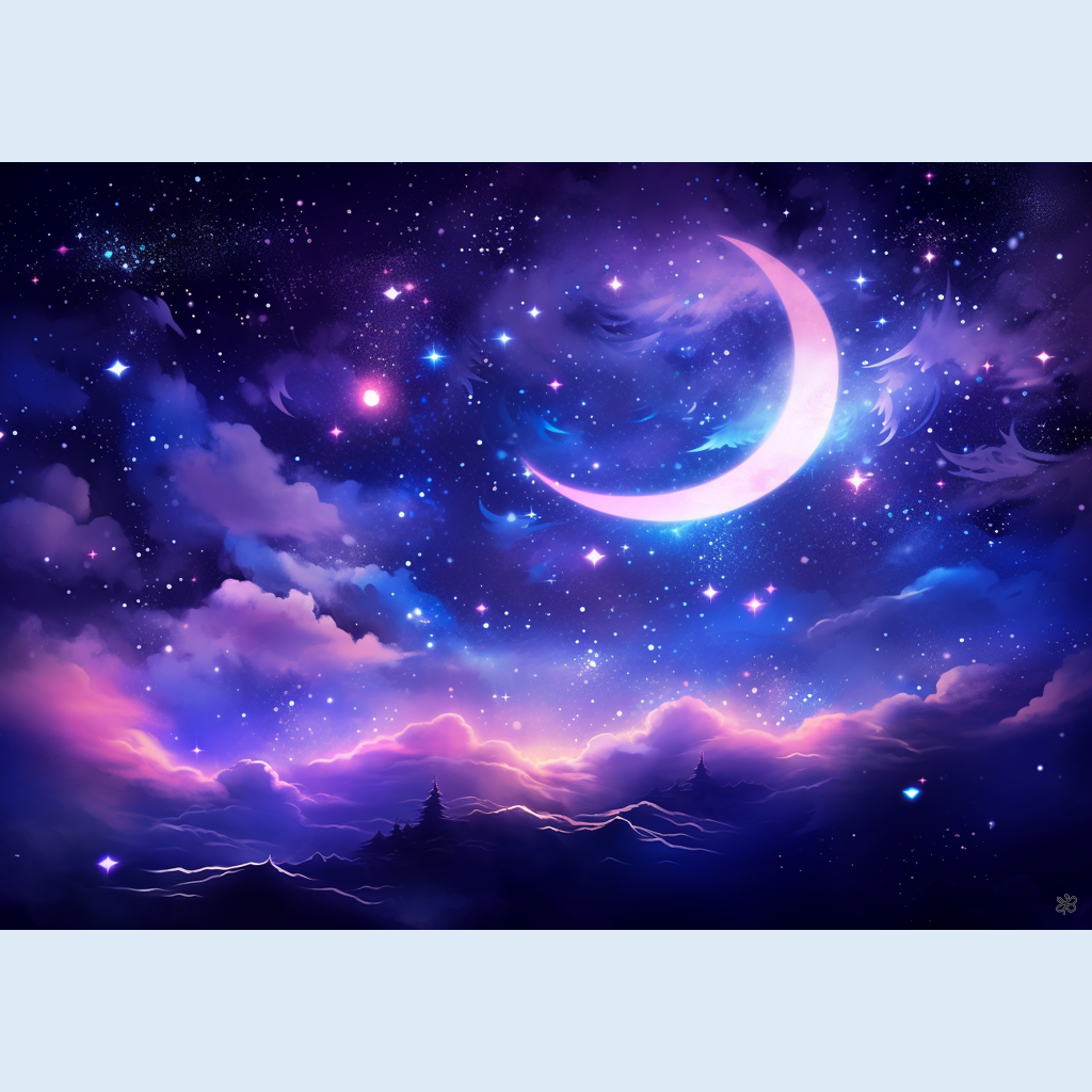 blue moon and stars #7