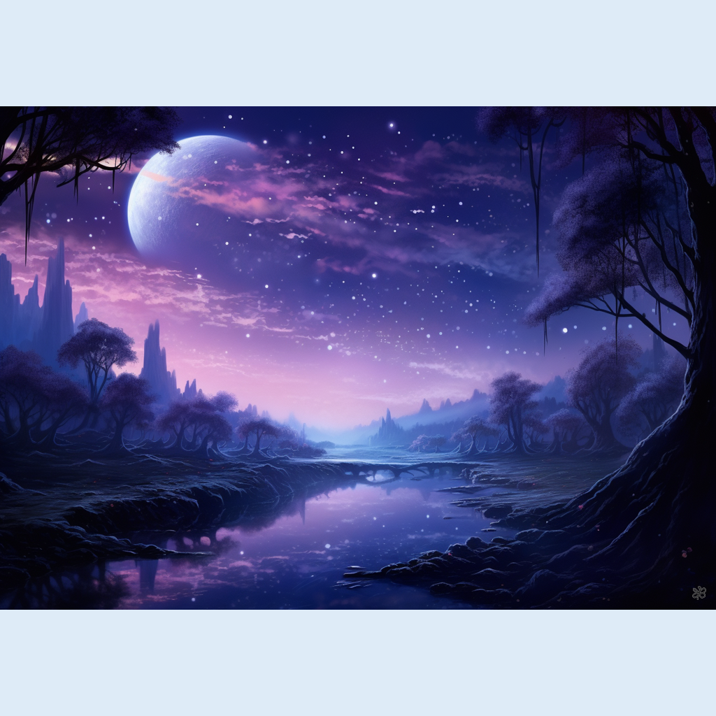 blue moon and stars #3