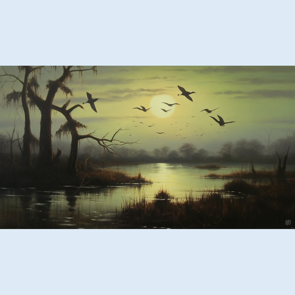 birds over marsh #4